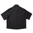 画像2: COOTIE PRODUCTIONS/Polyester Twill Fly Front S/S Shirt（Black）［ポリエステルツイルフライフロントシャツ-23春夏］ (2)
