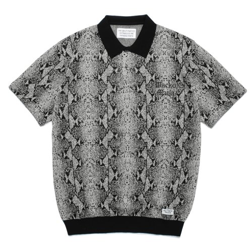 他の写真1: WACKO MARIA/PYTHON KNIT JACQUARD POLO SHIRT（GRAY）［パイソンジャガードポロシャツ-23春夏］