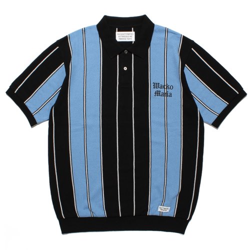 他の写真1: WACKO MARIA/STRIPED KNIT JACQUARD POLO SHIRT（BLUE）［ストライプジャガードポロシャツ-23春夏］