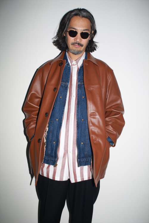 他の写真2: WACKO MARIA/SOKTAS / STRIPED REGULAR COLLAR SHIRT（BROWN）［ストライプレギュラーカラーシャツ-23春夏］