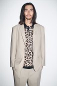 画像2: WACKO MARIA/LEOPARD KNIT JACQUARD POLO SHIRT（IVORY）［レオパードジャガードポロシャツ-23春夏］ (2)