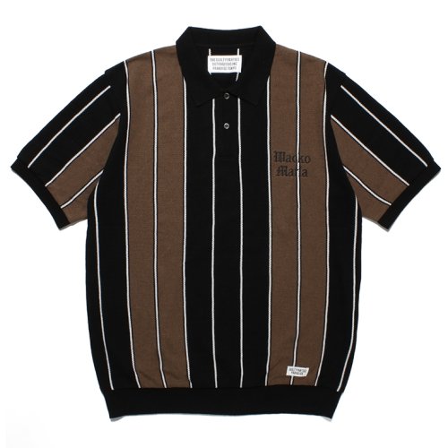 他の写真1: WACKO MARIA/STRIPED KNIT JACQUARD POLO SHIRT（BROWN）［ストライプジャガードポロシャツ-23春夏］