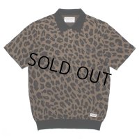 WACKO MARIA/LEOPARD KNIT JACQUARD POLO SHIRT（BROWN）［レオパードジャガードポロシャツ-23春夏］