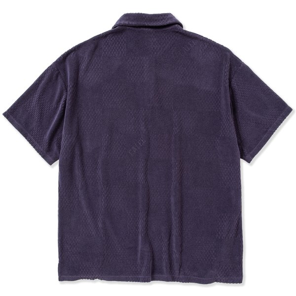 画像2: CALEE/CALEE Checker pile jacquard wide silhouette polo shirt（Dark Purple） 【60%OFF】［パイルジャガードポロシャツ-23春夏］