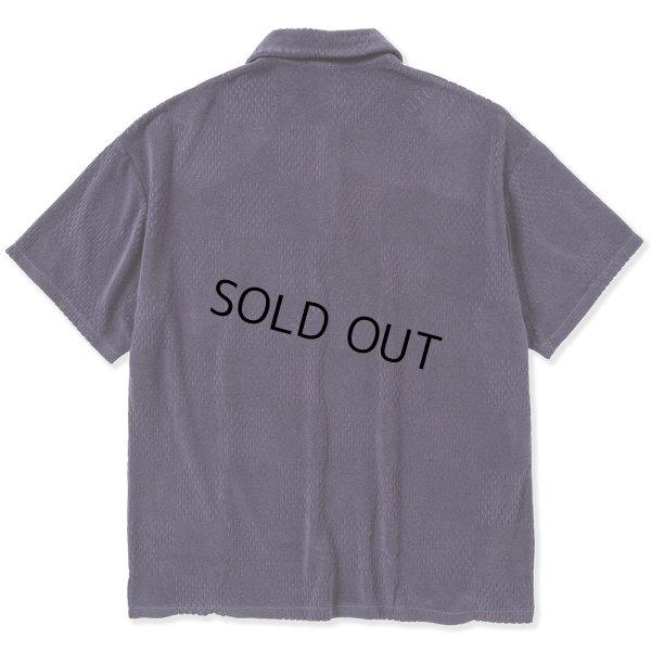 画像2: CALEE/CALEE Checker pile jacquard wide silhouette polo shirt（Dark Purple） 【40%OFF】［パイルジャガードポロシャツ-23春夏］