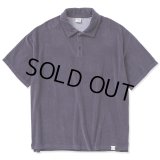 CALEE/CALEE Checker pile jacquard wide silhouette polo shirt（Dark Purple） 【40%OFF】［パイルジャガードポロシャツ-23春夏］