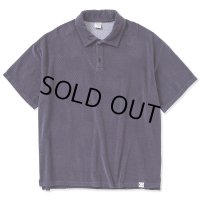 CALEE/CALEE Checker pile jacquard wide silhouette polo shirt（Dark Purple） 【40%OFF】［パイルジャガードポロシャツ-23春夏］