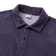 画像3: CALEE/CALEE Checker pile jacquard wide silhouette polo shirt（Dark Purple） 【60%OFF】［パイルジャガードポロシャツ-23春夏］ (3)