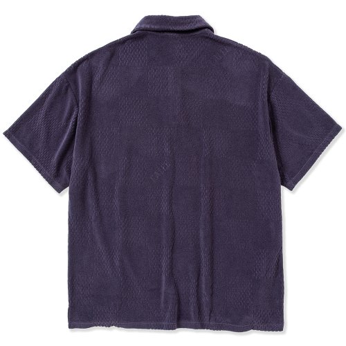 他の写真2: CALEE/CALEE Checker pile jacquard wide silhouette polo shirt（Dark Purple） 【60%OFF】［パイルジャガードポロシャツ-23春夏］