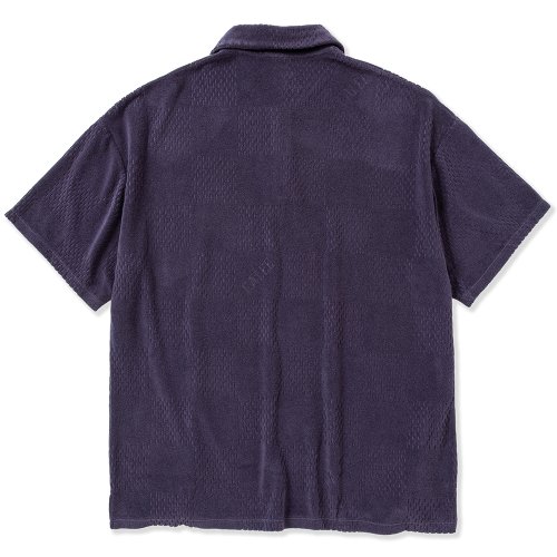 他の写真2: CALEE/CALEE Checker pile jacquard wide silhouette polo shirt（Dark Purple） 【40%OFF】［パイルジャガードポロシャツ-23春夏］