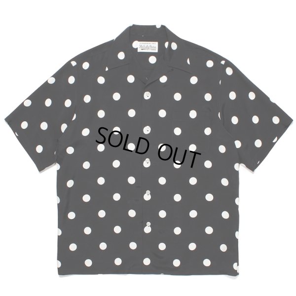 画像1: WACKO MARIA/DOTS OPEN COLLAR SHIRT（BLACK）［ドットオープンカラーシャツ-23春夏］