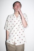 画像2: WACKO MARIA/DOTS OPEN COLLAR SHIRT（WHITE）［ドットオープンカラーシャツ-23春夏］ (2)