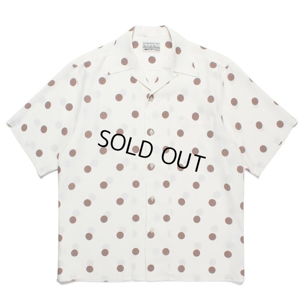 画像1: WACKO MARIA/DOTS OPEN COLLAR SHIRT（WHITE）［ドットオープンカラーシャツ-23春夏］