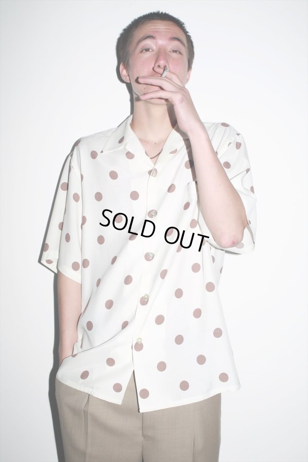 画像2: WACKO MARIA/DOTS OPEN COLLAR SHIRT（GREEN）［ドットオープンカラーシャツ-23春夏］