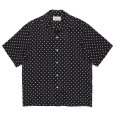 画像1: WACKO MARIA/SMALL DOTS OPEN COLLAR SHIRT（BLACK）［スモールドットオープンカラーシャツ-23春夏］ (1)