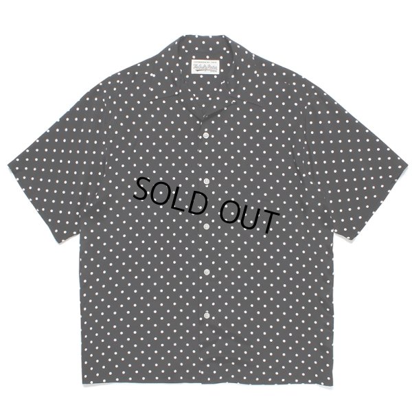 画像1: WACKO MARIA/SMALL DOTS OPEN COLLAR SHIRT（BLACK）［スモールドットオープンカラーシャツ-23春夏］