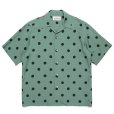 画像1: WACKO MARIA/DOTS OPEN COLLAR SHIRT（GREEN）［ドットオープンカラーシャツ-23春夏］ (1)