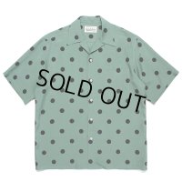 WACKO MARIA/DOTS OPEN COLLAR SHIRT（GREEN）［ドットオープンカラーシャツ-23春夏］