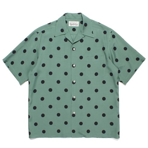 他の写真1: WACKO MARIA/DOTS OPEN COLLAR SHIRT（GREEN）［ドットオープンカラーシャツ-23春夏］