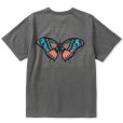 画像1: CALEE/×MIHO MURAKAMI Binder neck CL butterfly logo vintage t-shirt（Charcoal） 【40%OFF】［プリントT-23春夏］ (1)