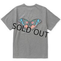 CALEE/×MIHO MURAKAMI Binder neck CL butterfly logo vintage t-shirt（Charcoal） 【40%OFF】［プリントT-23春夏］