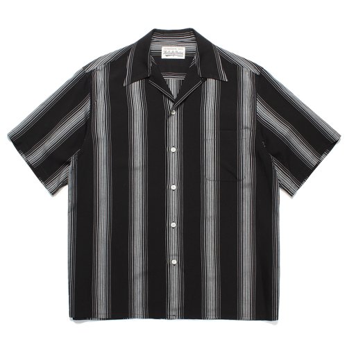 他の写真1: WACKO MARIA/STRIPED OPEN COLLAR SHIRT（BLACK）［ストライプオープンカラーシャツ-23春夏］