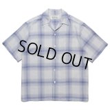 WACKO MARIA/OMBRE CHECK OPEN COLLAR SHIRT（WHITE/PURPLE）［オンブレチェックオープンカラーシャツ-23春夏］