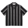 画像1: WACKO MARIA/STRIPED OPEN COLLAR SHIRT（BLACK）［ストライプオープンカラーシャツ-23春夏］ (1)