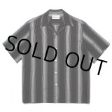 WACKO MARIA/STRIPED OPEN COLLAR SHIRT（BLACK）［ストライプオープンカラーシャツ-23春夏］