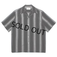 WACKO MARIA/STRIPED OPEN COLLAR SHIRT（BLACK）［ストライプオープンカラーシャツ-23春夏］