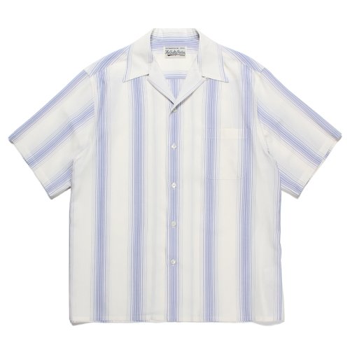 他の写真1: WACKO MARIA/STRIPED OPEN COLLAR SHIRT（WHITE）［ストライプオープンカラーシャツ-23春夏］