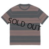 WACKO MARIA/STRIPED T-SHIRT（BROWN/BLACK）［ストライプT-23春夏］