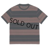 WACKO MARIA/STRIPED T-SHIRT（BROWN/BLACK）［ストライプT-23春夏］