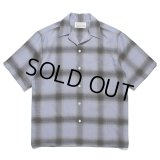 WACKO MARIA/OMBRE CHECK OPEN COLLAR SHIRT（PURPLE/BLACK）［オンブレチェックオープンカラーシャツ-23春夏］