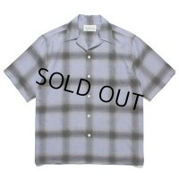WACKO MARIA/OMBRE CHECK OPEN COLLAR SHIRT（PURPLE/BLACK）［オンブレチェックオープンカラーシャツ-23春夏］