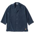 画像1: CALEE/3/4 Sleeve R/P drop shoulder shirt（Navy） 【50%OFF】［ドロップショルダー7分袖シャツ-23春夏］ (1)