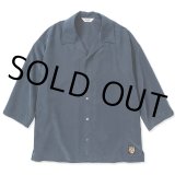 CALEE/3/4 Sleeve R/P drop shoulder shirt（Navy） 【50%OFF】［ドロップショルダー7分袖シャツ-23春夏］