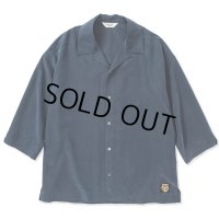 CALEE/3/4 Sleeve R/P drop shoulder shirt（Navy） 【50%OFF】［ドロップショルダー7分袖シャツ-23春夏］