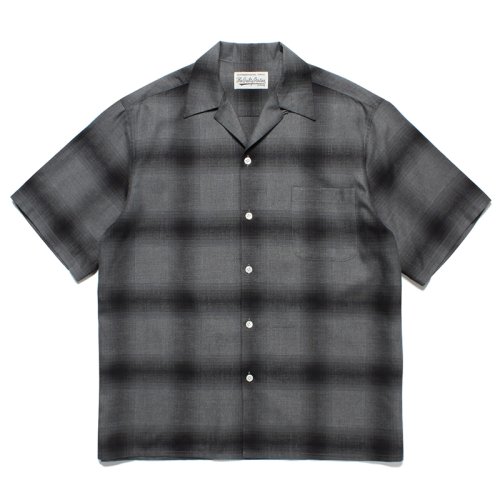 他の写真1: WACKO MARIA/OMBRE CHECK OPEN COLLAR SHIRT（GRAY/BLACK）［オンブレチェックオープンカラーシャツ-23春夏］