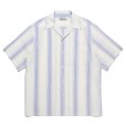 画像1: WACKO MARIA/STRIPED OPEN COLLAR SHIRT（WHITE）［ストライプオープンカラーシャツ-23春夏］ (1)