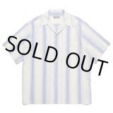 WACKO MARIA/STRIPED OPEN COLLAR SHIRT（WHITE）［ストライプオープンカラーシャツ-23春夏］