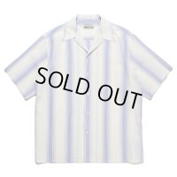 WACKO MARIA/STRIPED OPEN COLLAR SHIRT（WHITE）［ストライプオープンカラーシャツ-23春夏］