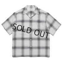 WACKO MARIA/OMBRE CHECK OPEN COLLAR SHIRT（WHITE/BLACK）［オンブレチェックオープンカラーシャツ-23春夏］