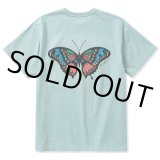 CALEE/×MIHO MURAKAMI Binder neck CL butterfly logo vintage t-shirt（Lt.Blue） 【60%OFF】［プリントT-23春夏］