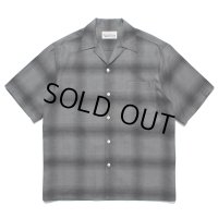 WACKO MARIA/OMBRE CHECK OPEN COLLAR SHIRT（GRAY/BLACK）［オンブレチェックオープンカラーシャツ-23春夏］