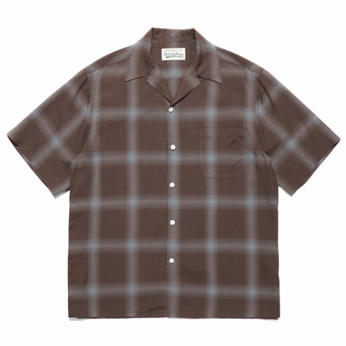 他の写真1: WACKO MARIA/OMBRE CHECK OPEN COLLAR SHIRT（BROWN）［オンブレチェックオープンカラーシャツ-23春夏］