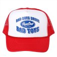 画像1: PORKCHOP/BAD TOYS CAP（RED/WHITE）［メッシュキャップ-23春夏］ (1)