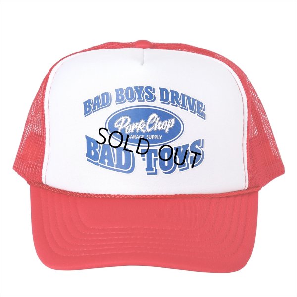 画像1: PORKCHOP/BAD TOYS CAP（RED/WHITE）［メッシュキャップ-23春夏］