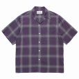 画像1: WACKO MARIA/OMBRE CHECK OPEN COLLAR SHIRT（PURPLE）［オンブレチェックオープンカラーシャツ-23春夏］ (1)