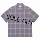 WACKO MARIA/OMBRE CHECK OPEN COLLAR SHIRT（PURPLE）［オンブレチェックオープンカラーシャツ-23春夏］